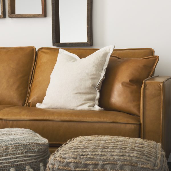 Mae 20L x 20W Beige Fabric Decorative Pillow Cover 2