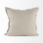 Mae 20L x 20W Beige Fabric Decorative Pillow Cover