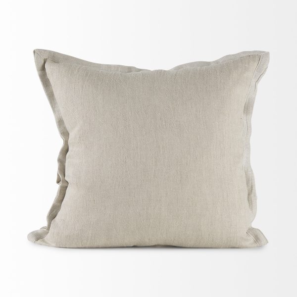 Mae 20L x 20W Beige Fabric Decorative Pillow Cover 4