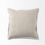 Mae 20L x 20W Beige Fabric Decorative Pillow Cover