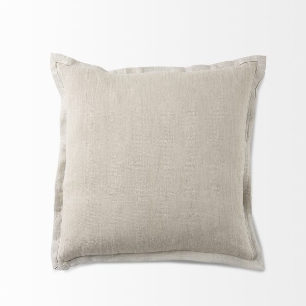 Mae 20L x 20W Beige Fabric Decorative Pillow Cover 7