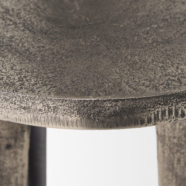 Maggie Textured Silver Nickel Cast Aluminum Metal Accent Table 6