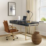 Malcolm Black Modern Desk with Charging Station and Organizer 6 Malcolm Black Modern Desk with Charging Station and Organizer