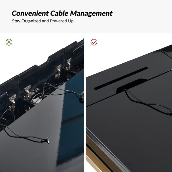 Malcolm Black Modern Desk with Charging Station and Organizer 3