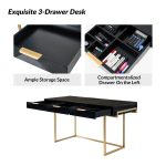 Malcolm Black Modern Desk with Charging Station and Organizer 10 Malcolm Black Modern Desk with Charging Station and Organizer