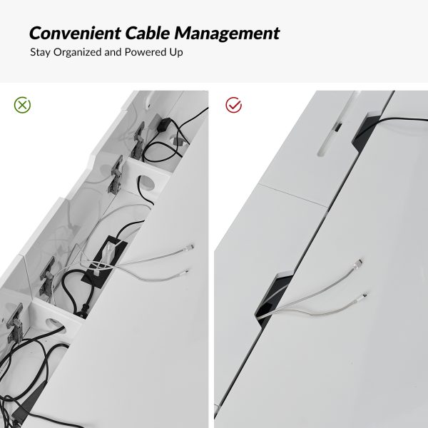 Malcolm White Modern Desk with Charging and Organizer 3