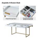 Malcolm White Modern Desk with Charging and Organizer 10 Malcolm White Modern Desk with Charging and Organizer