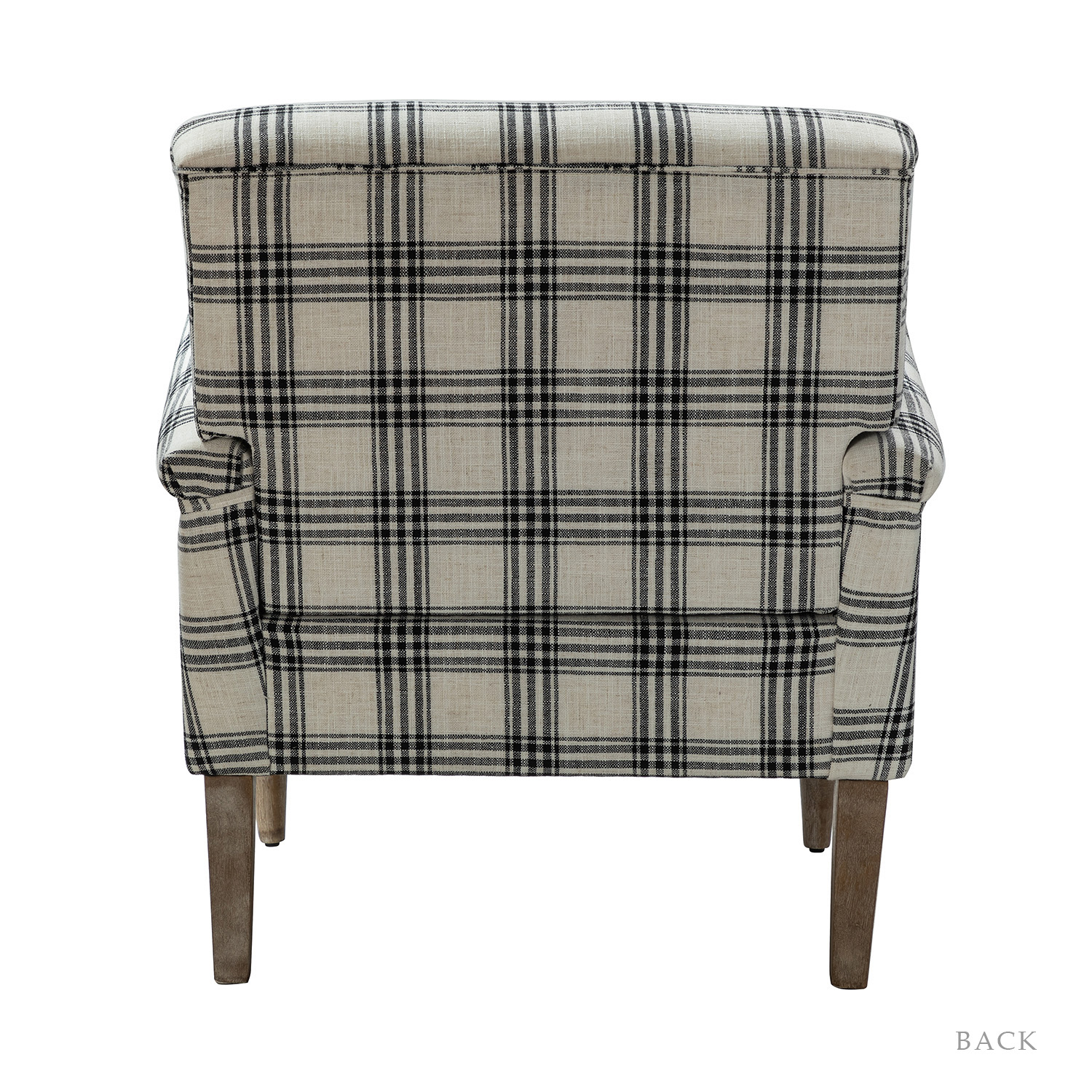 Malia Black Plaid Glam Accent Armchair 4 Malia Black Plaid Glam Accent Armchair - Image 4