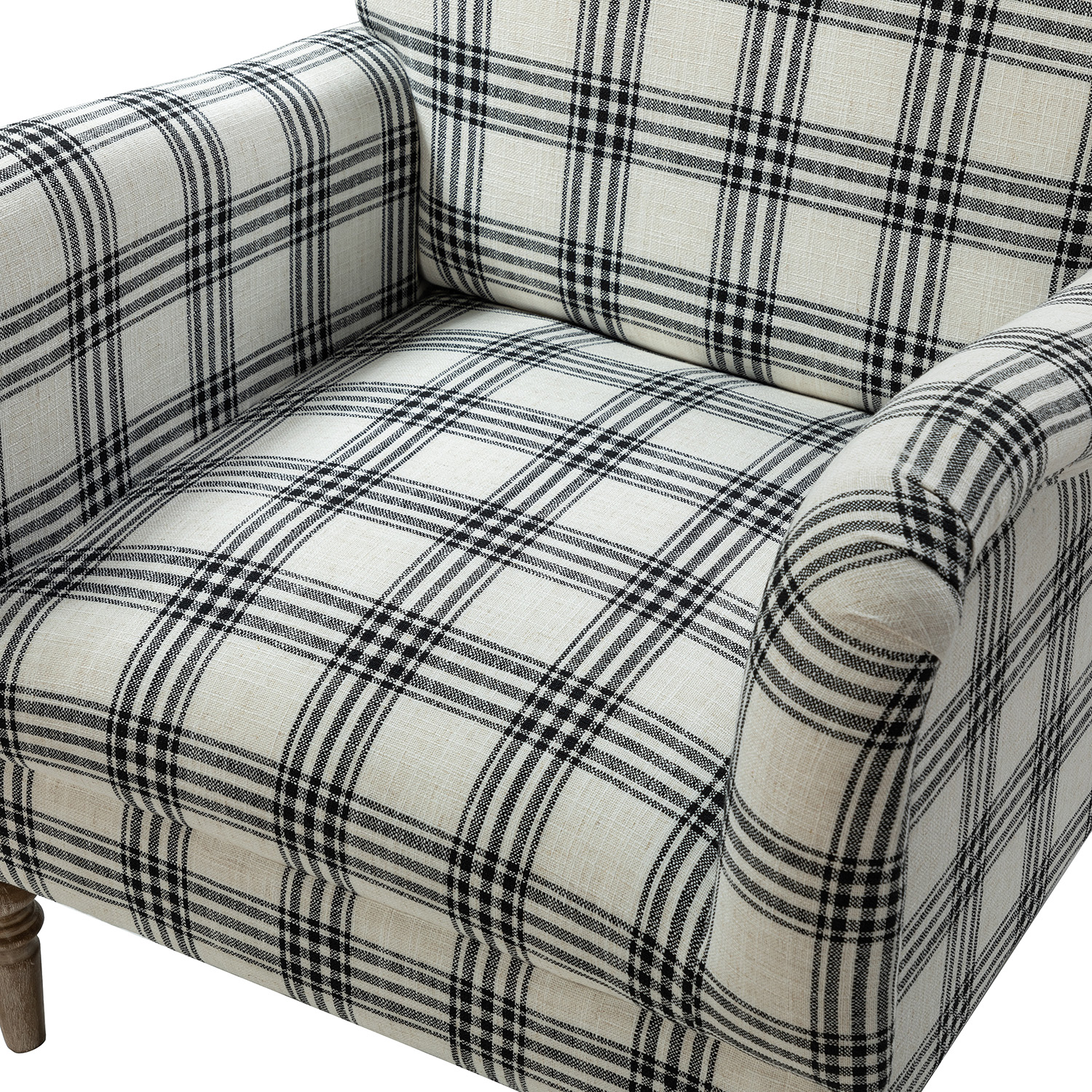 Malia Black Plaid Glam Accent Armchair 5 Malia Black Plaid Glam Accent Armchair - Image 5