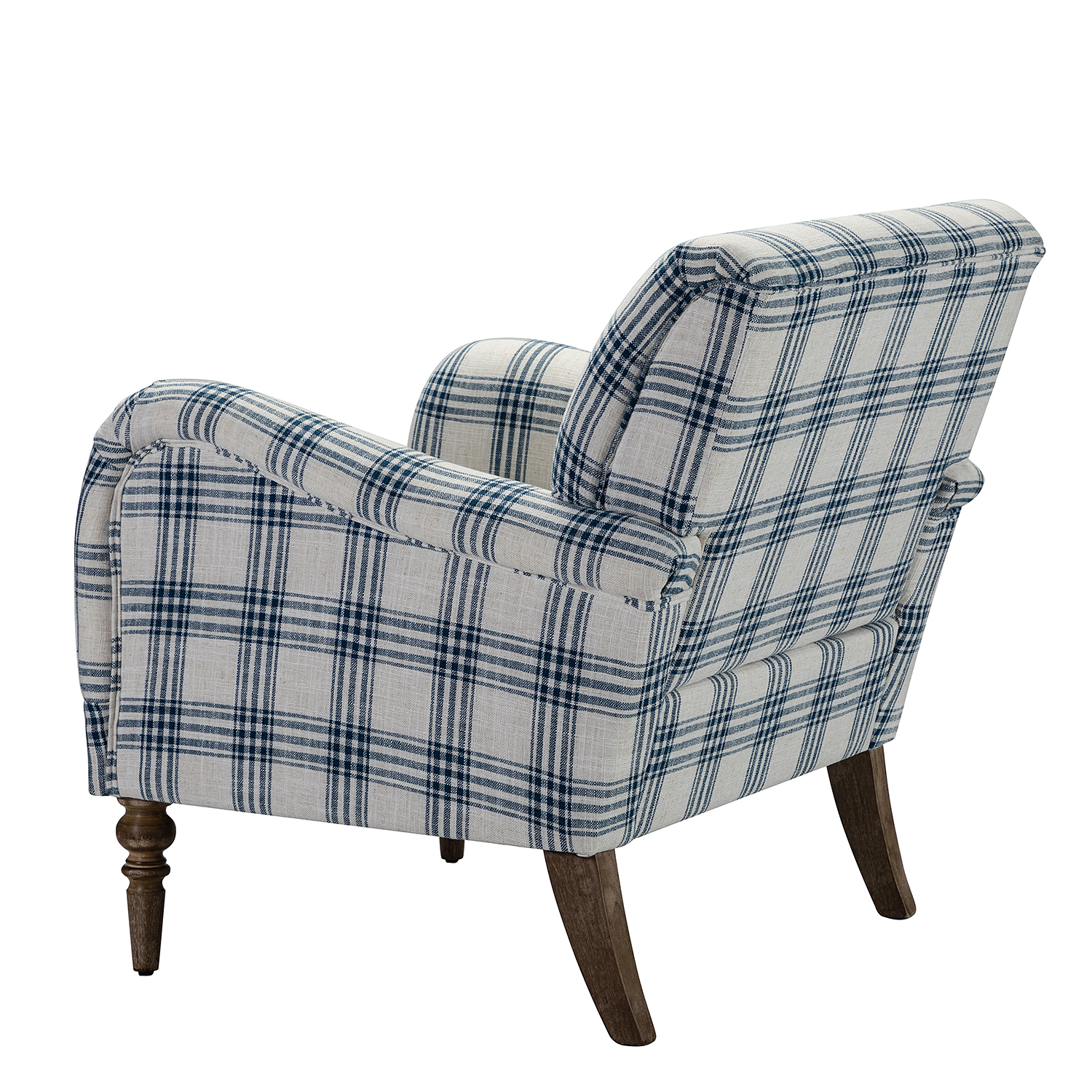 Malia Black Plaid Glam Accent Armchair with Carved Legs 2 Malia Black Plaid Glam Accent Armchair with Carved Legs - Image 2