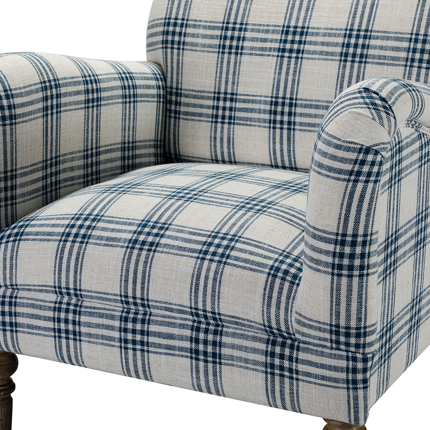Malia Black Plaid Glam Accent Armchair with Carved Legs 4 Malia Black Plaid Glam Accent Armchair with Carved Legs - Image 4