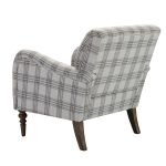 Malia Pine Glam Accent Armchair with Carved Wood Legs