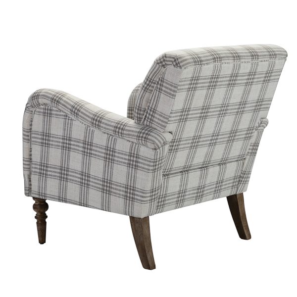 Malia Pine Glam Accent Armchair with Carved Wood Legs 1