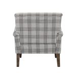 Malia Pine Glam Accent Armchair with Carved Wood Legs