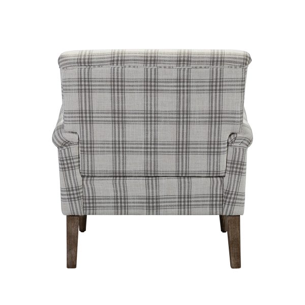 Malia Pine Glam Accent Armchair with Carved Wood Legs 2