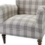 Malia Pine Glam Accent Armchair with Carved Wood Legs