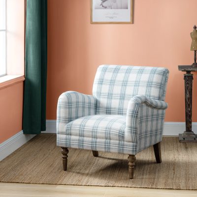 Malia Plaid Glam Accent Armchair