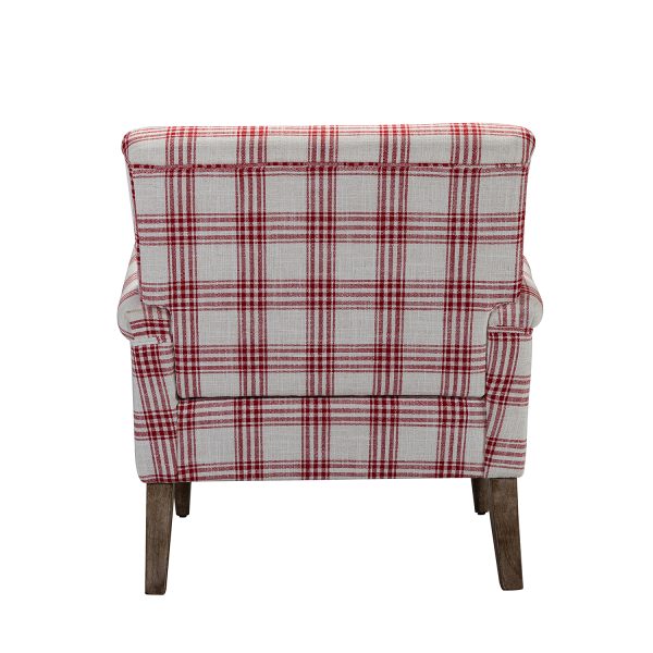 Malia Red Glam Accent Armchair with Carved Wood Legs 1