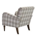 Malia Tan Plaid Glam Accent Armchair with Carved Legs 6 Malia Tan Plaid Glam Accent Armchair with Carved Legs