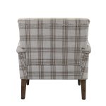 Malia Tan Plaid Glam Accent Armchair with Carved Legs 7 Malia Tan Plaid Glam Accent Armchair with Carved Legs