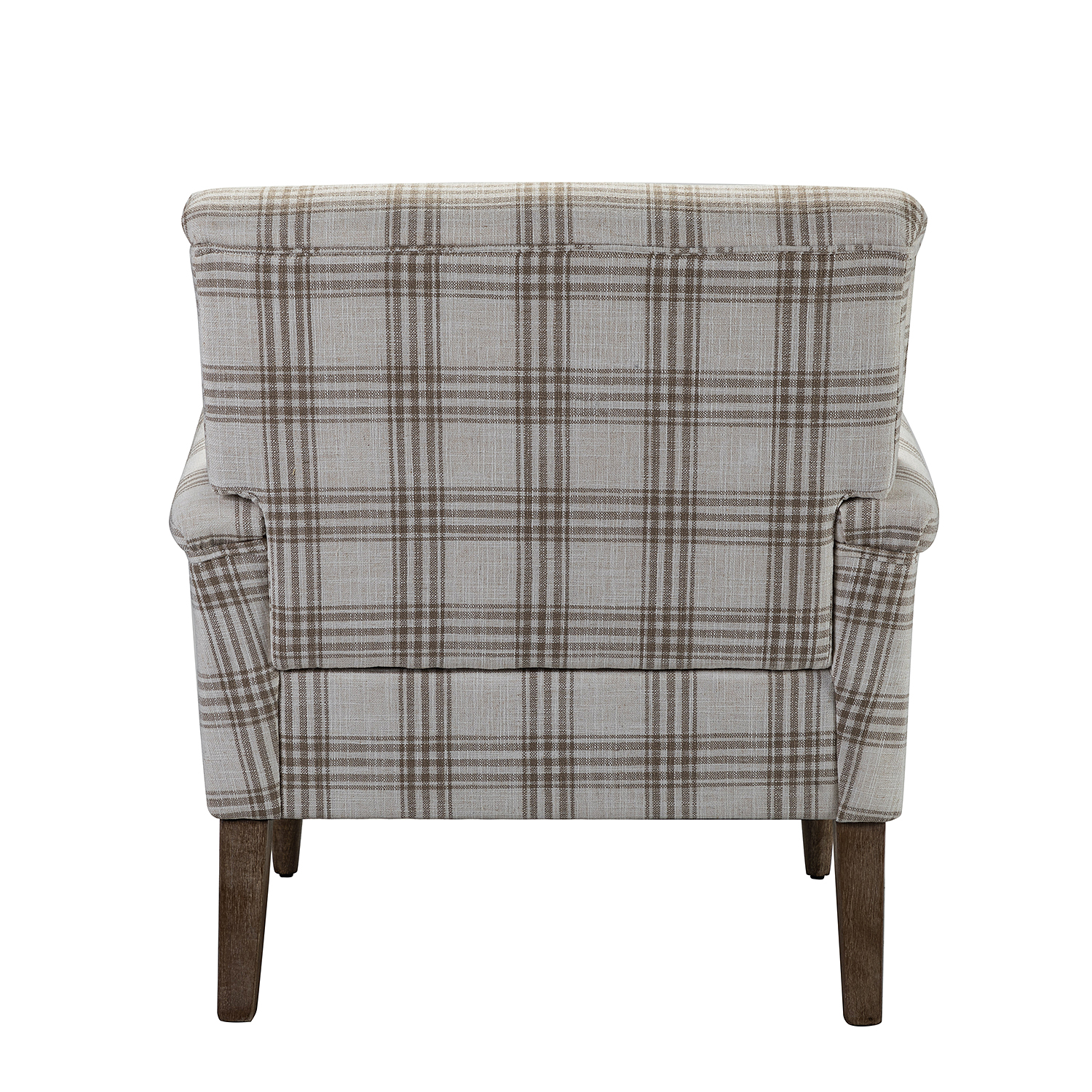 Malia Tan Plaid Glam Accent Armchair with Carved Legs 3 Malia Tan Plaid Glam Accent Armchair with Carved Legs - Image 3