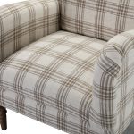 Malia Tan Plaid Glam Accent Armchair with Carved Legs 8 Malia Tan Plaid Glam Accent Armchair with Carved Legs