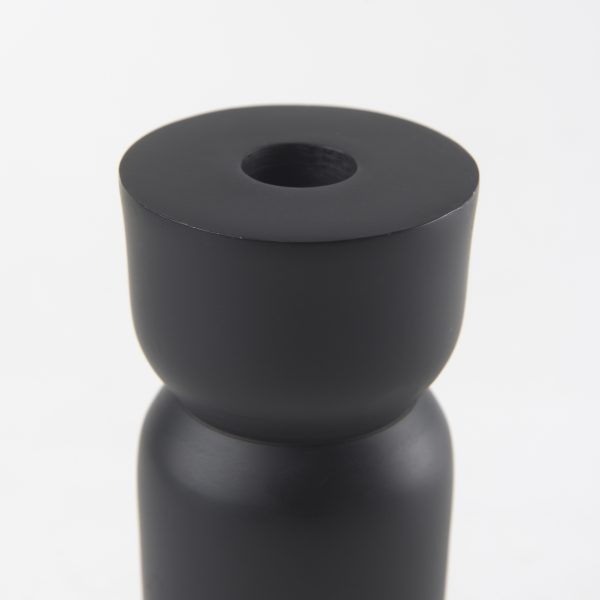 Malta Black Large Metal Candle Holder 4