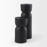 Malta Black Large Metal Candle Holder
