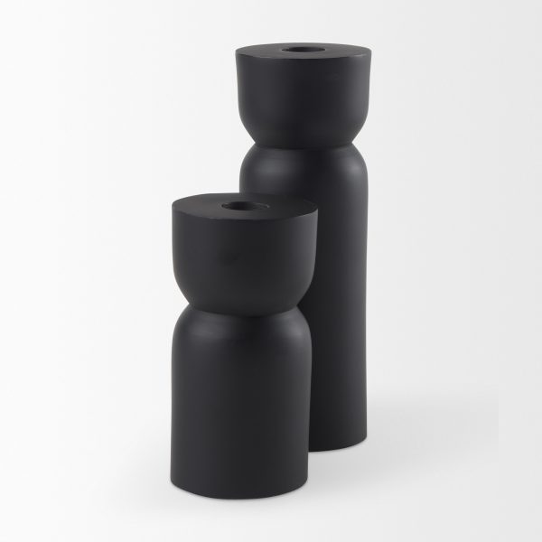 Malta Black Large Metal Candle Holder 8