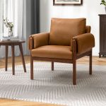 Manon Camel Faux Leather Armchair with Removable Cushions 6 Manon Camel Faux Leather Armchair with Removable Cushions