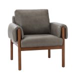 Manon Grey Faux Leather Armchair 7 Manon Grey Faux Leather Armchair