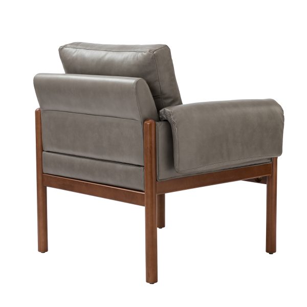 Manon Grey Faux Leather Armchair 2