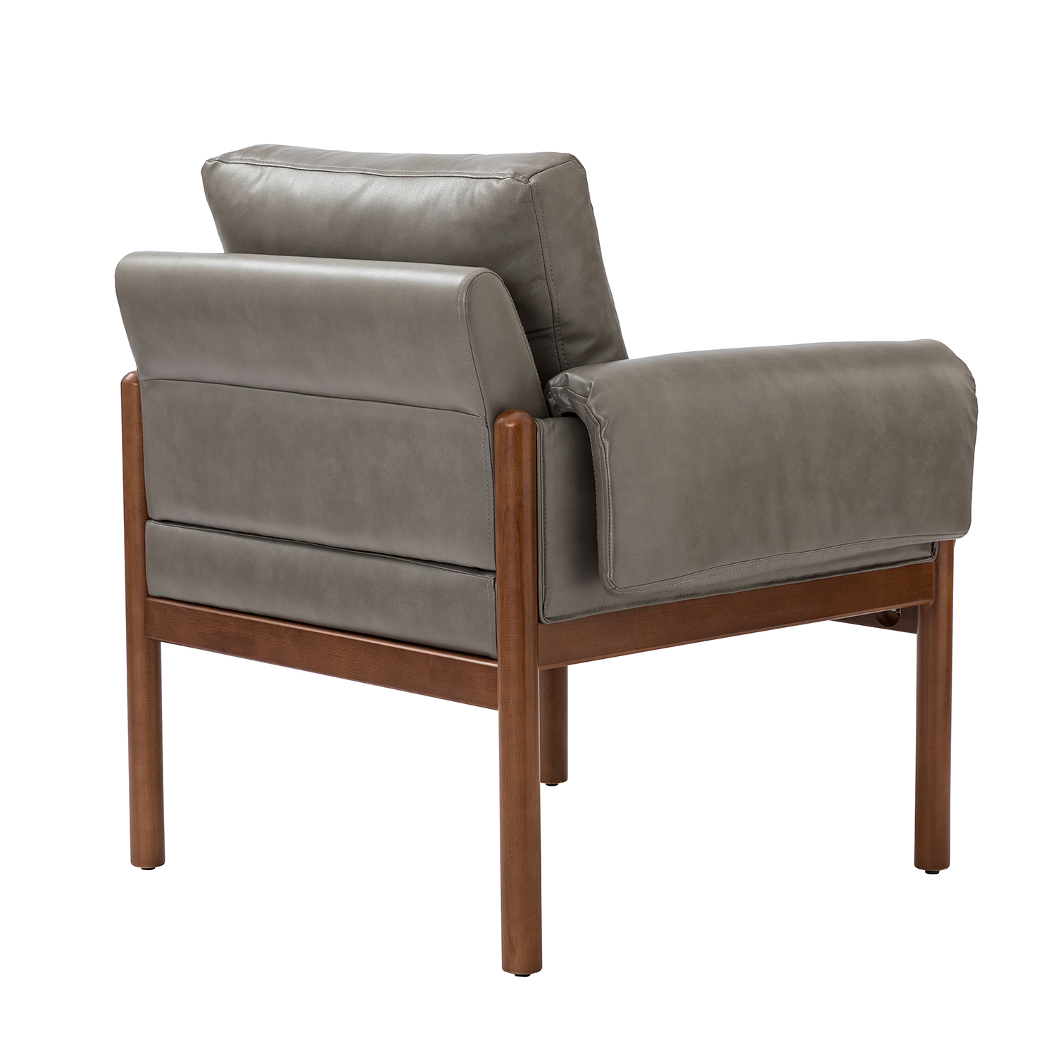 Manon Grey Faux Leather Armchair 3 Manon Grey Faux Leather Armchair - Image 3