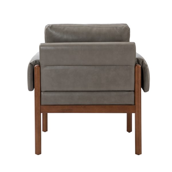 Manon Grey Faux Leather Armchair 3