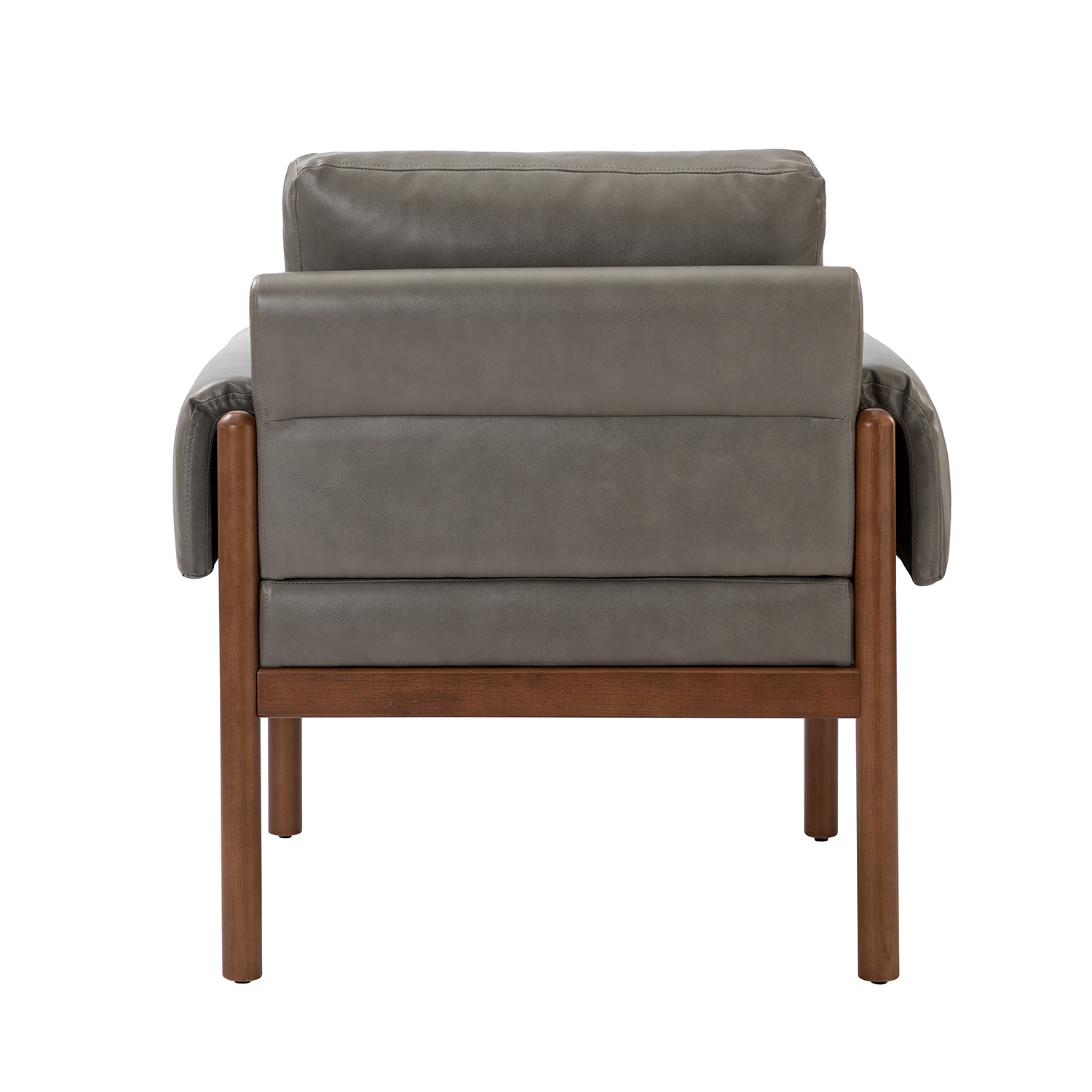 Manon Grey Faux Leather Armchair 4 Manon Grey Faux Leather Armchair - Image 4