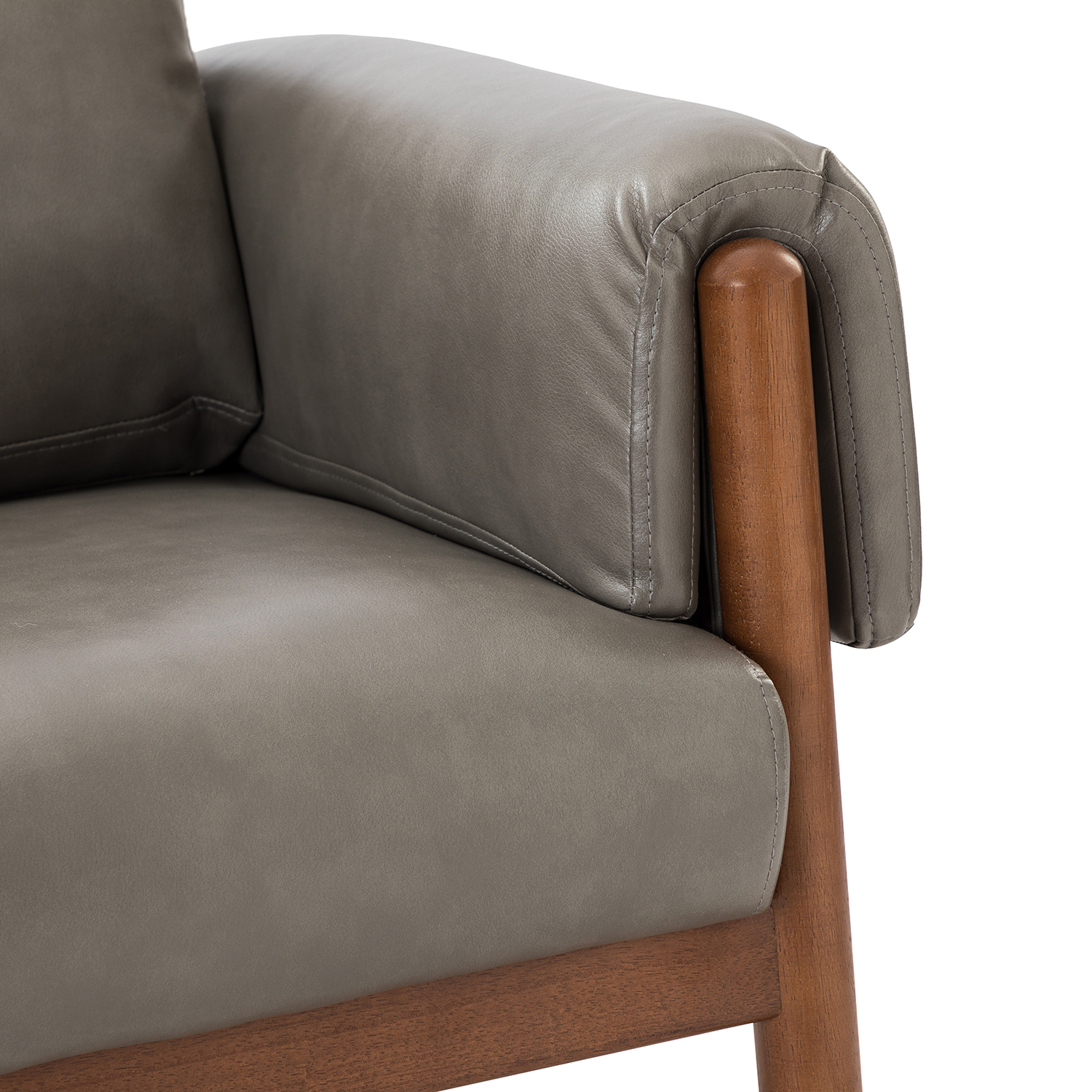 Manon Grey Faux Leather Armchair 5 Manon Grey Faux Leather Armchair - Image 5
