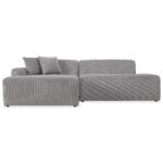 Gray Velvet Left-Facing Sectional Sofa with Deep-Seated Cushions 8 Gray Velvet Left-Facing Sectional Sofa with Deep-Seated Cushions