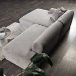 Gray Velvet Left-Facing Sectional Sofa with Deep-Seated Cushions 13 Gray Velvet Left-Facing Sectional Sofa with Deep-Seated Cushions