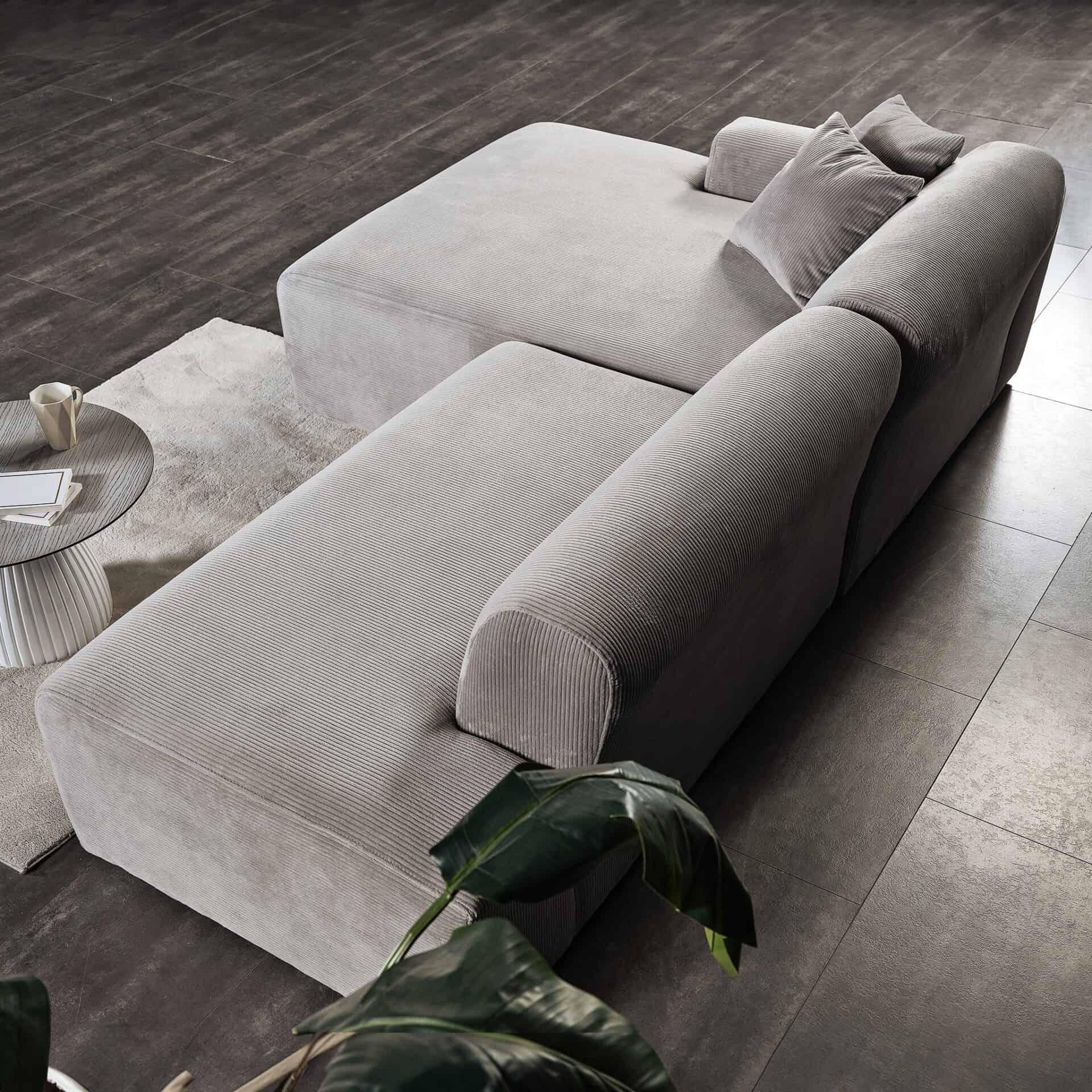 Gray Velvet Left-Facing Sectional Sofa with Deep-Seated Cushions 6 Gray Velvet Left-Facing Sectional Sofa with Deep-Seated Cushions - Image 6