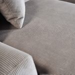 Gray Velvet Left-Facing Sectional Sofa with Deep-Seated Cushions 14 Gray Velvet Left-Facing Sectional Sofa with Deep-Seated Cushions