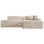 Beige Velvet Right Facing Sectional Sofa with Deep Seating 8 Beige Velvet Right Facing Sectional Sofa with Deep Seating