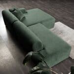 Green Velvet Right Facing Sectional Sofa With Deep Cushions 13 Green Velvet Right Facing Sectional Sofa With Deep Cushions