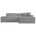 Gray Velvet Right Facing Sectional Sofa with Deep Cushions 8 Gray Velvet Right Facing Sectional Sofa with Deep Cushions