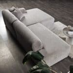 Gray Velvet Right Facing Sectional Sofa with Deep Cushions 13 Gray Velvet Right Facing Sectional Sofa with Deep Cushions