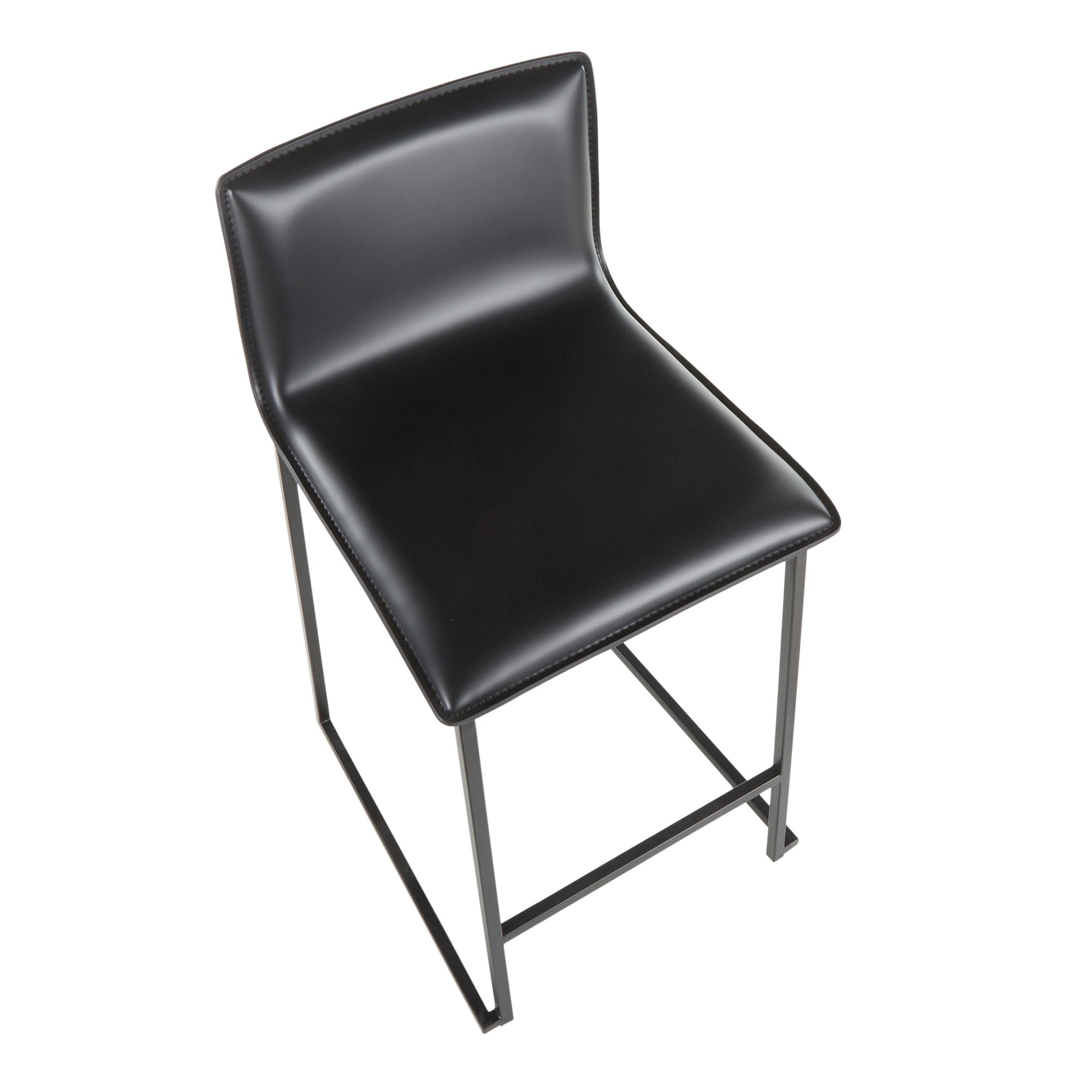 Mara 26 Black Faux Leather Contemporary Counter Stools (Set of 2) 15 Mara 26 Black Faux Leather Contemporary Counter Stools (Set of 2) - Image 15