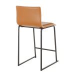 Mara 26 Contemporary Black Metal Camel Faux Leather Counter Stools (Set of 2) 28 Mara 26 Contemporary Black Metal Camel Faux Leather Counter Stools (Set of 2)