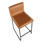 Mara 26 Contemporary Black Metal Camel Faux Leather Counter Stools (Set of 2) 31 Mara 26 Contemporary Black Metal Camel Faux Leather Counter Stools (Set of 2)