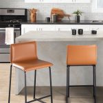 Mara 26 Contemporary Black Metal Camel Faux Leather Counter Stools (Set of 2) 17 Mara 26 Contemporary Black Metal Camel Faux Leather Counter Stools (Set of 2)