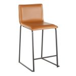 Mara 26 Contemporary Black Metal Camel Faux Leather Counter Stools (Set of 2) 26 Mara 26 Contemporary Black Metal Camel Faux Leather Counter Stools (Set of 2)