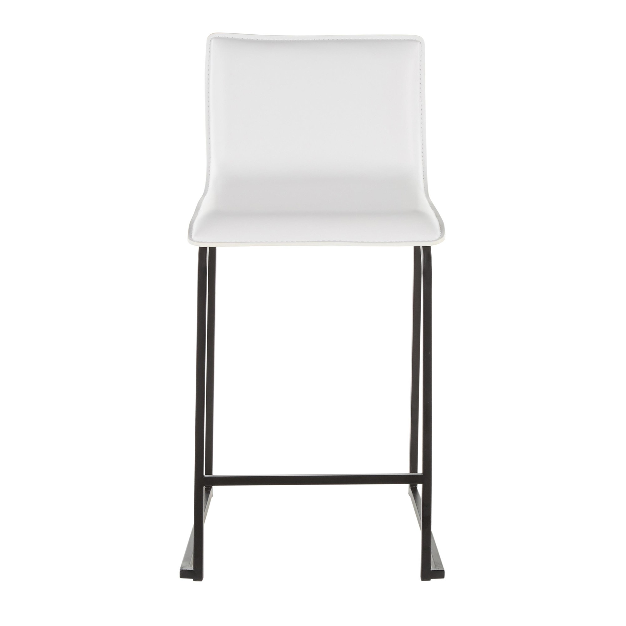 Mara 26" Contemporary Black Metal White Faux Leather Counter Stools (Set of 2) 10 Mara 26" Contemporary Black Metal White Faux Leather Counter Stools (Set of 2) - Image 10